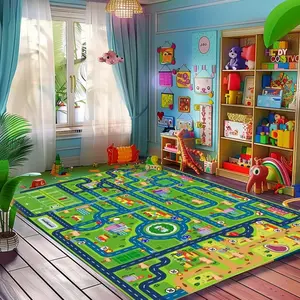 1 Piece of Urban Road Traffic Amusement Mat, Home Decoration and Door Mat, Living Room or Bedroom Decoration, Printed Carpet Decoration, Welcome Soft Floor Mat, Decorative Area Rug, Home Decorative Rug