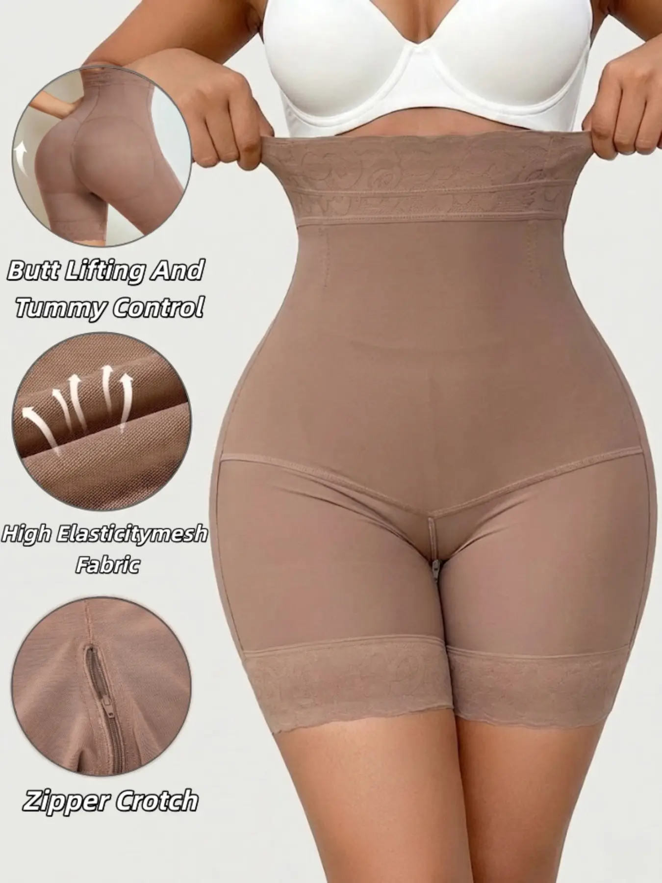 1 Count Colombianas Women's Slimming Butt Lifter High Waist Seamless Smooth Compression Fit Shapewear Shorts, Fajas, Butt Lifting And Tummy Control Shaperwear Panty, Shapewear Bottoms, Comfortable Briefs, Suitable For Training Or Sports
