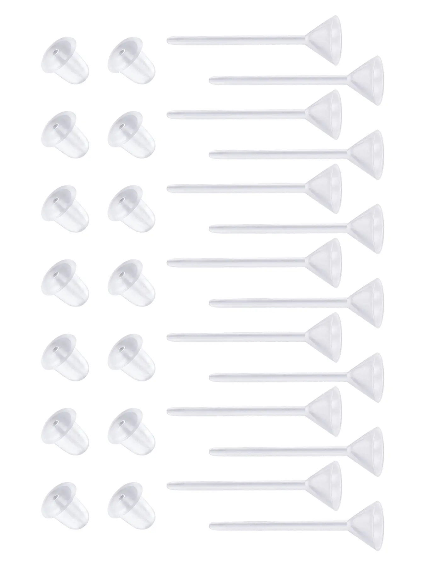 Clear Earrings Jewelry for Sports and Work, 3mm Plastic Hypoallergenic Post Earrings for Sensitive Ears, Ear Piercing Retainers Invisible Clear Stud for Comfort and Style