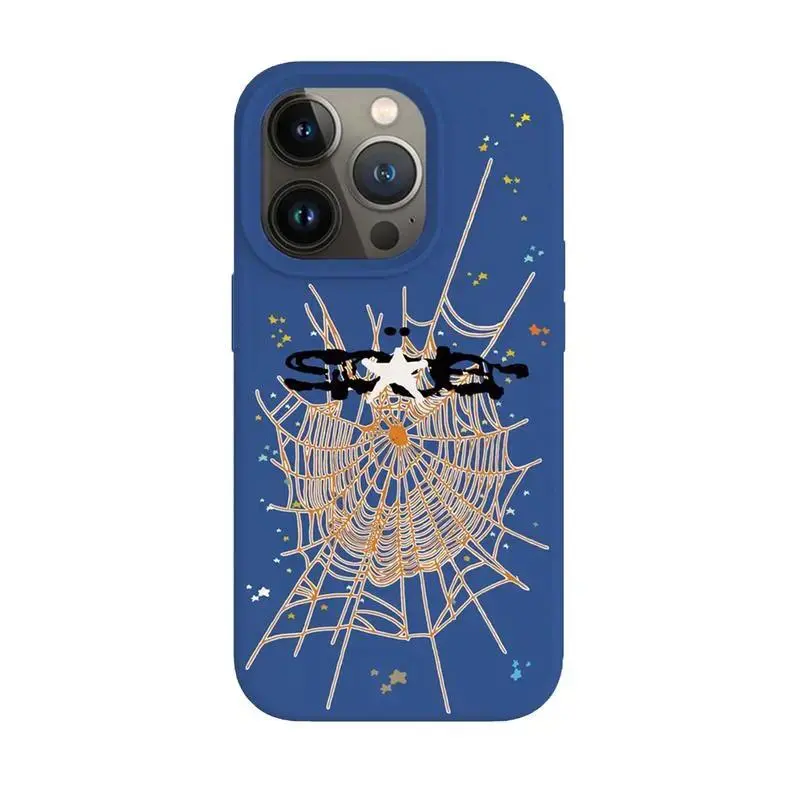 Cool punk hip-hop style spider web phone case - compatible with iPhone 12, 13, 14, 15, 16 and 17