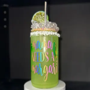 Mama needs a margarita snow globe tumbler