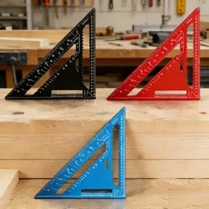 1pcs 12 Inch Aluminum Triangle Square: Must-Have Measuring Tool for Site Work, Drafting & Fabrication, Woodworking Square Protractor