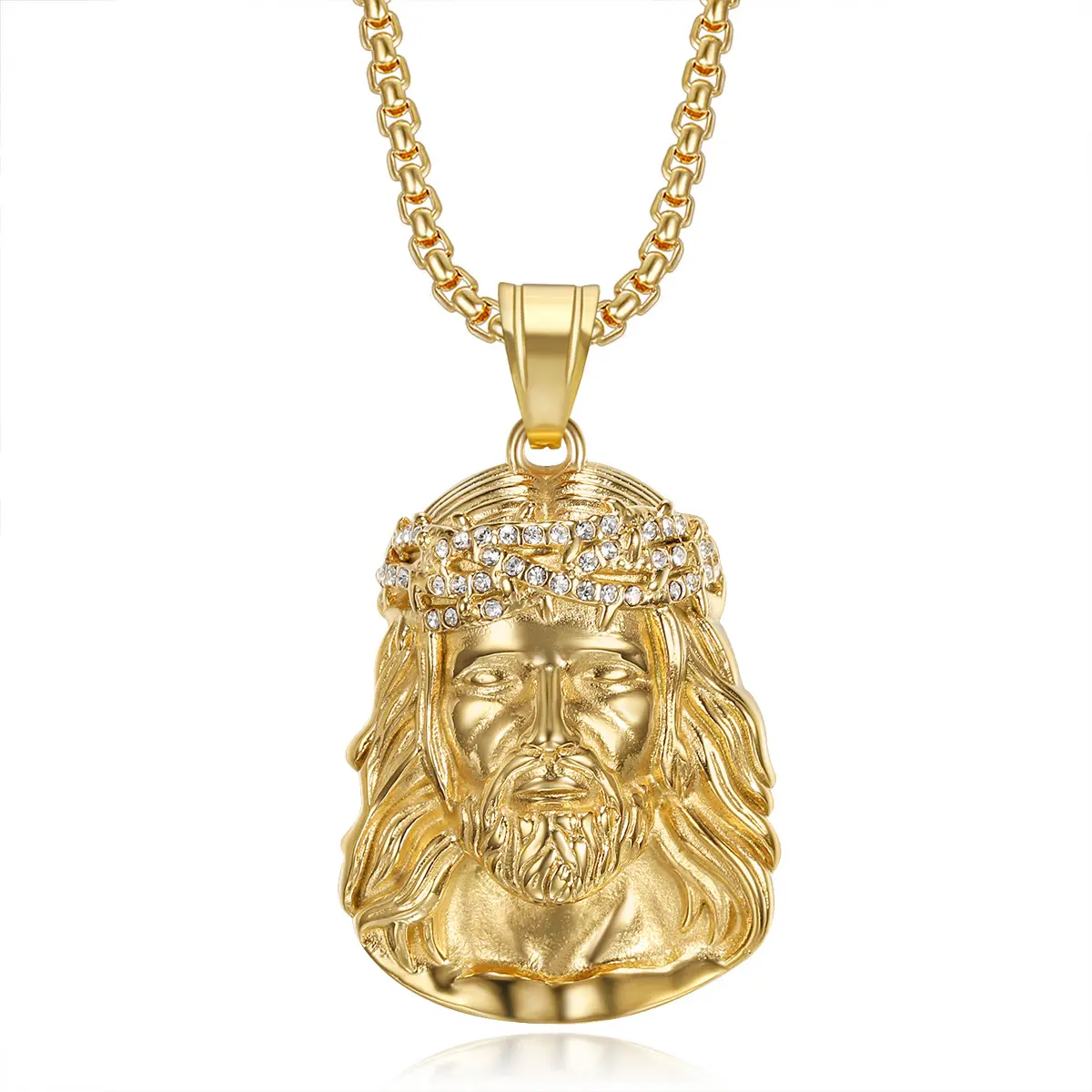 Men's fashion necklace, hip-hop personality stainless steel necklace
