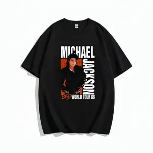 Unisex Michael Jackson Bad Tour 88 Classic Vintage Boxy Memorial T-Shirt For Idol Fans