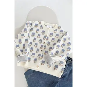 Fallon Periwinkle Floral Cardigan