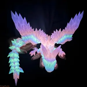 Multicolor 3D Printed Articulated Dragon Model, 1 Piece Collectible Figurine with Movable Joints, Abstract Art Sculpture for Home & Office Decoration  #GLOBAL PICKS