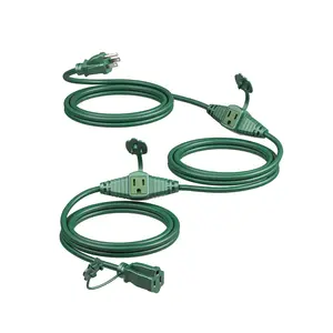 DEWENWILS 25ft Outdoor Extension Cord 3 Evenly Spaced Outlets 16/3 SJTW Weatherproof Wire HES103C with Safety Covers for Rain Protection