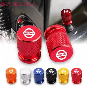 4pcs Aluminum Car Wheel Tire Valve Caps, Waterproof Tyre Rim Stem Covers, for Nissan Sylphy, Qashqai, Juke, Gtr, 350z, Patrol, Tiida
