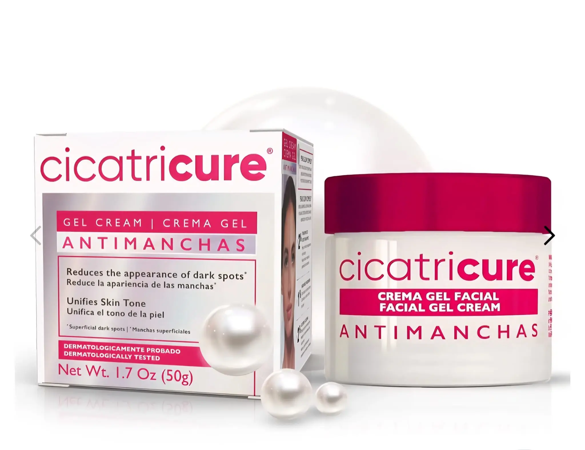 Cicatricure Antimanchas Brightening Cream-Gel Face Moisturizer - 1.7 fl oz Gentle Skincare, Fades Dark Spots & Patches, Brightens Skin, Hydrates Dryness, Boosts Natural Glow - 1 Pack