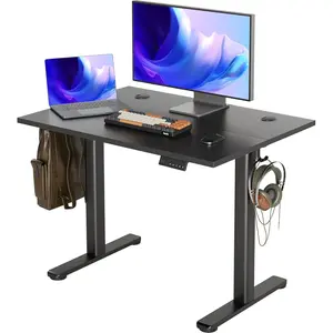 INNOVAR Electric Standing Desk, Adjustable Height Stand up Desks, 40 x 24 Inches Sit Stand up Desk for Home Office Computing, 3-Preset Memory Height Ergonomic Rising Desks, Black