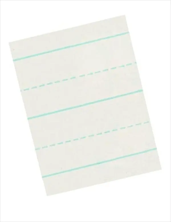 School Smart 085357 Alternate Ruled Long-Way Writing Paper, 11x8.5 In, 0.75 In Ruling, 0.37 In Broken Lines, White, For Grade 2, 500-Pack