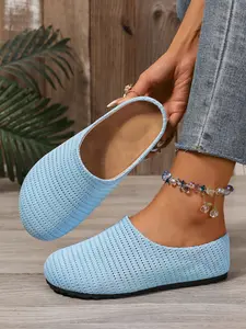 Summer New Open Toe Thick Sole Sandals, Breathable Linen Slip-On Shoes, Lightweight Comfortable Casual Footwear for Women