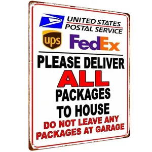 Please deliver all packages to the aluminum composite sign inside the gate. FedEx, USPS, and UPS package delivery instructions, suitable for both indoor and outdoor use, for homes. 8 x 12 inches.