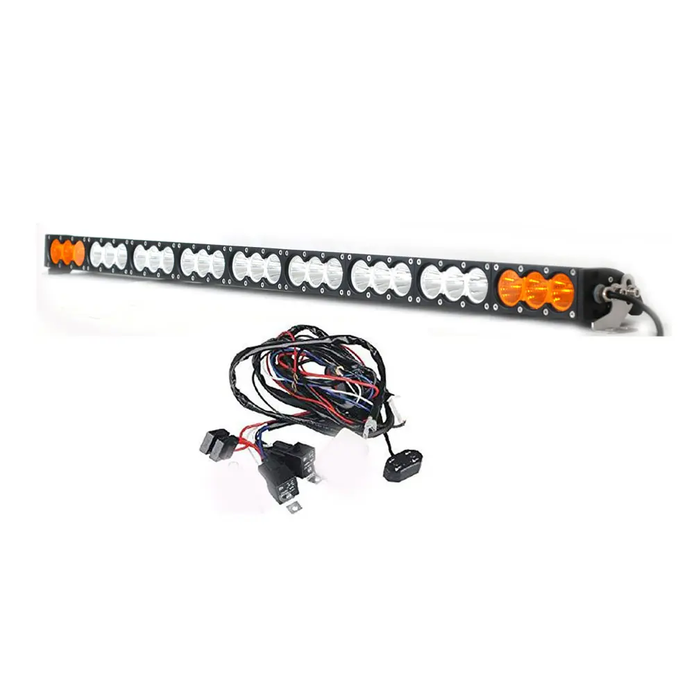 Dual Color Single Row LED Light Bar 48.5 Inch 270w Off Road Light Bar White Amber Yellow Spot Flood Combo Beam LED Work Diving Light Off Road Driving Fog Work Light for Ford GMC Ram UTV