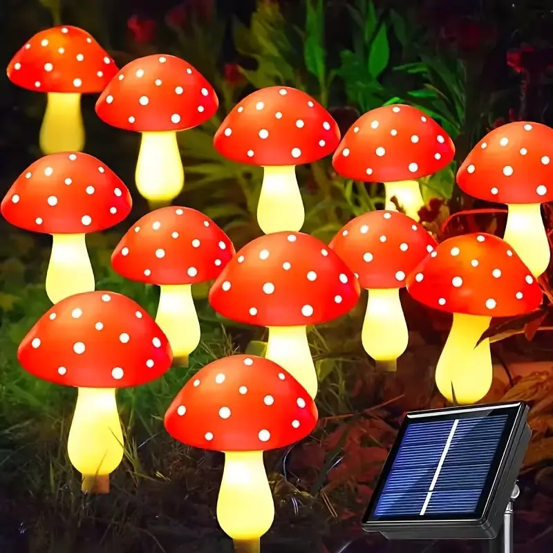 8/12/20 Piece Solar Mushroom Lights, Outdoor Stake Lights with 8 Lighting Modes, Perfect Decorative Lights for Garden and Lawn, Outdoor Landscape Lights, Garden Glow Light, Solar Garden Lamps