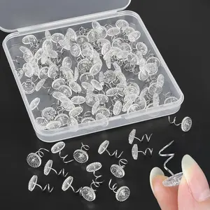 120 Pcs Clear Upholstery Tacks - 0.6" Twist Upholstery Pins for Car Repair, Slipcovers, Furniture (Sewing & Soft Furnishings Quilting Tool Kit Supplies)