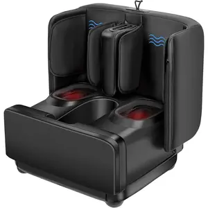 2 in 1 Foot Massager Machine,Shiatsu Foot and Calf Massager with Heat,Kneading,Vibration,Compression Massagers for Feet,Ankle,Leg,Tired Muscles & Plantar Fasciitis,Gift for Men Women