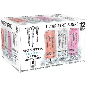 Monster Energy Ultra Variety Pack PKZSD, Sugar Free Energy Drink, 12 Pack - 16 fl oz