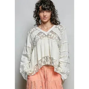 Emma Cream Lace Pearl Studded Top