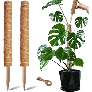 Moss Pole, 2 Pack 17 Inch Monstera  Support for Climbing  Accessories Indoor, Stackable Moss Poles  Support Stakes, Coir  Pole Sticks for Potted , Pothos, Philodendron