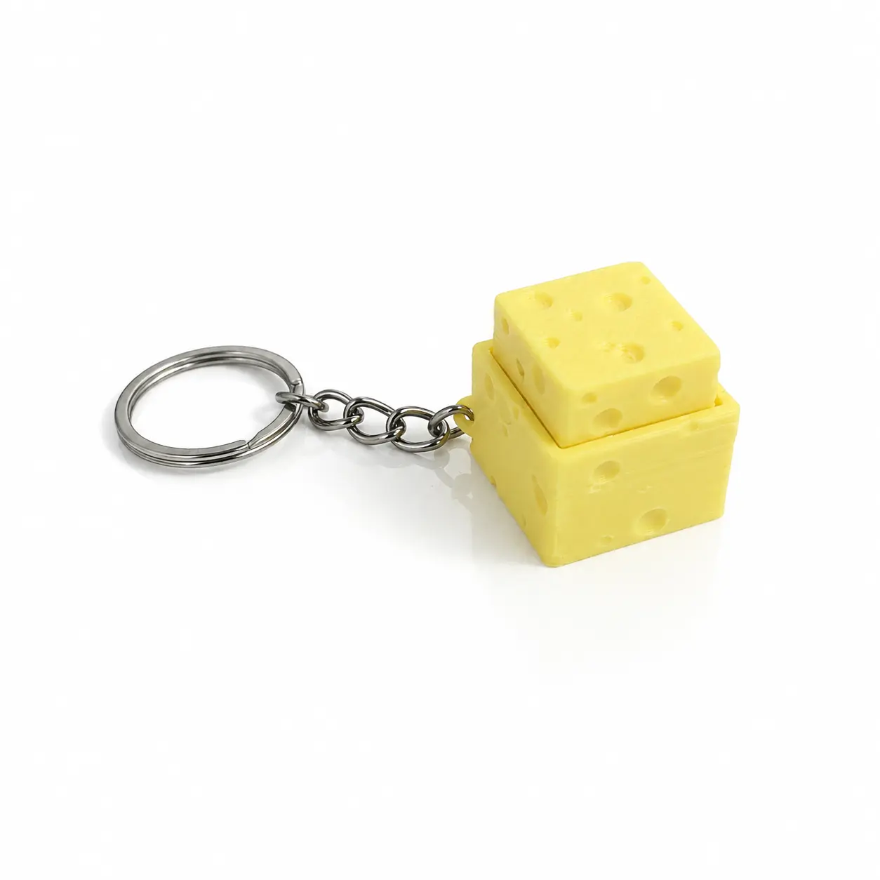 Cheese Clicker Keychain – Mechanical Switch Button, Satisfying Click, Aesthetic Bag Charm, Portable Desk Stress Relief Gadget for Adults