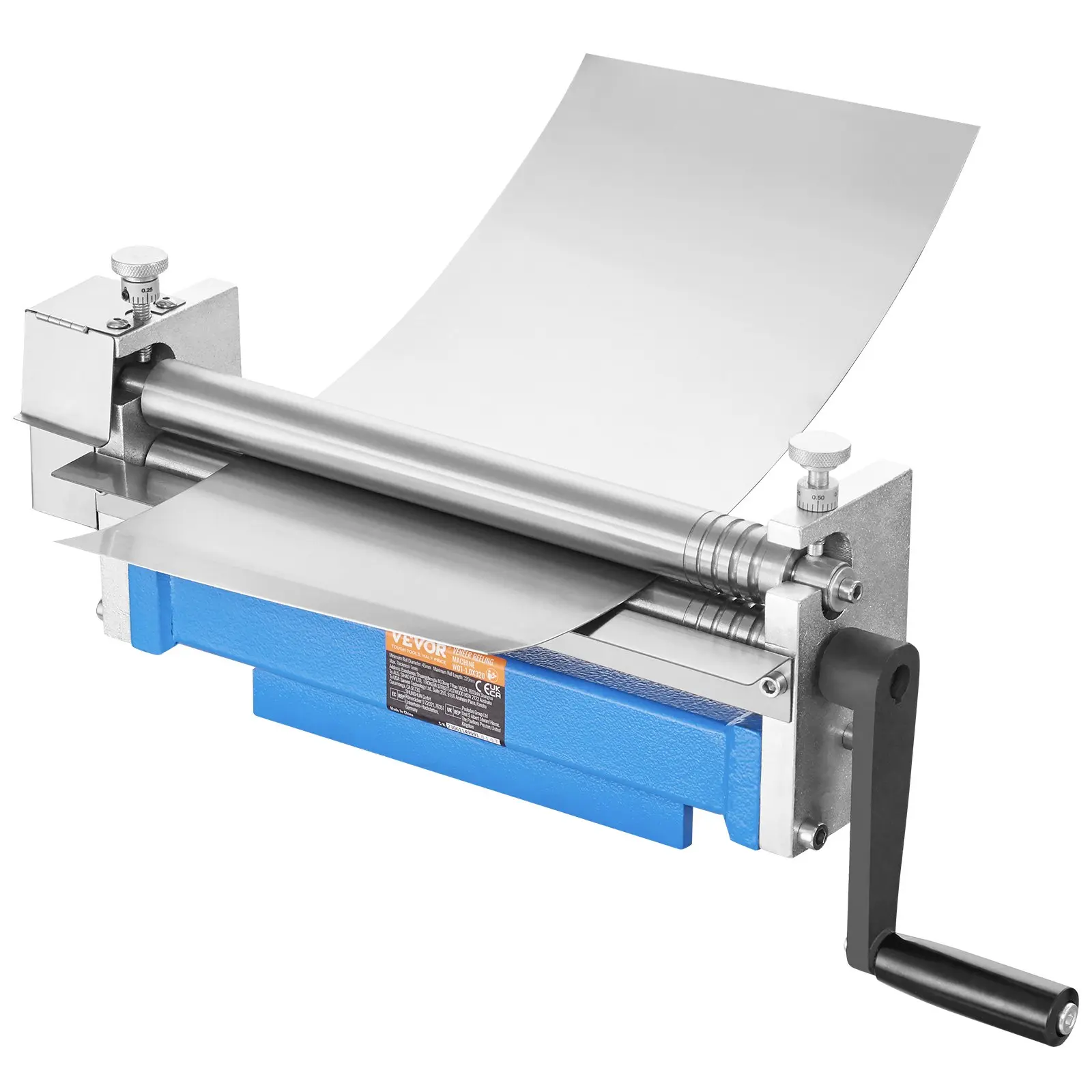 VEVOR Sheet Metal Slip Roll Machine, 12in Forming Width, 20 Gauge Capacity, 30mm Diameter Rollers (2 Detachable), Accurate Control, Stainless Steel Gear Cover Enhances Machine Stability, for Low Carbon Steel, Copper, Aluminum Alloy Sheets