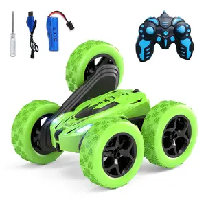 Children's flip bucket remote control car gesture sensing explosive wheel tumbling double-sided stunt car four-wheel drive off-road vehicle toy