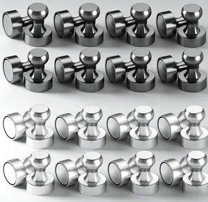 SZFY Metal Magnetic Push Pins - 8pcs Strong Small Steel Fridge Magnets for Whiteboard, Office, Kitchen, Home Improvement Decor & Fixture Accessories Mini Decoration