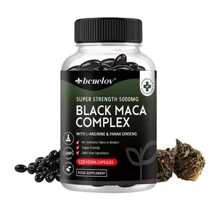 Bcuelov 5000mg Black Maca Complex with L-Arginine and Ginseng - health Supplement for Men, Support Energy and Endurance