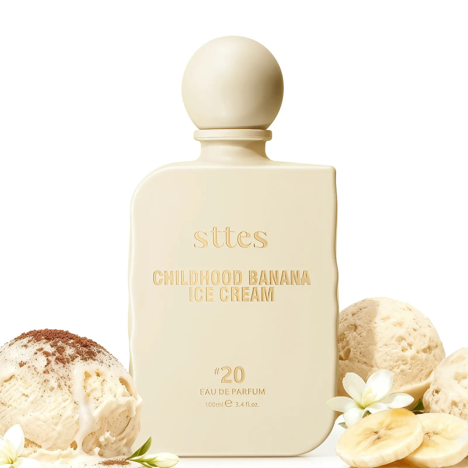 Sttes #20 Childhood Memories Gourmand Eau de Parfum - Unisex Dessert Scent, Creamy Banana Ice Cream Fragrance with Caramel Base & Vanilla, 100ml/3.4 fl oz EDP Gourmand Fragrance for Women, Creamy Fragrance