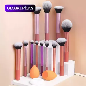 Professional Makeup Tools Set for Women, 15pcs/set Makeup Brushes Kits Including Blending Brush, Brushes & 2 Counts Sponges & 1 Count Powder Puff Brushes with Soft Bristles & Comfortable Grip for Beginners #GLOBAL PICKS