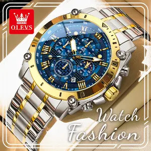 New Elegant Roman Numeral Men's Watch 3689, OLEVS Brand, 47mm Multi-Functional Glow-in-the-Dark Large Dial, Clear Time Reading + 24-Hour Indicator, Suitable for Daily and Sports Wear, Ideal Gift Choice