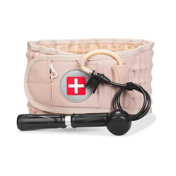 Inflatable Air Decompression Lumbar Support Belt for Lower Back Pain Relief, Unisex Ergonomic PU Leather Spine Relaxer, Adjustable with Extension Pad & Pump, Lumbar Spine Relaxer, Casual, Portable, Tpu+Pu+Cotton
