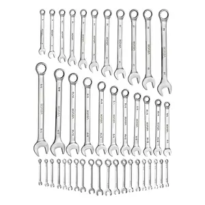 VEVOR Combination Wrench Set, 42-Piece SAE and Metric, 12-Point Box End and 15 °   Angled Open End Combination Wrenches with Roll Up Pouch, Carbon Steel, for General Household and Automotive RepairsSummervibes