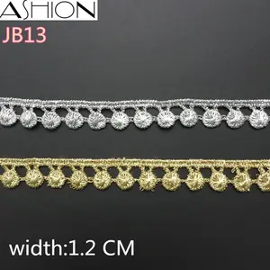 5 yards LP-JB13 Width 12mm gold and sliver Lace Fabric,DIY Garment Accessories,Sewing Edge Trim Wedding Lace,Lace Material