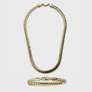 IMPERIUM JEWELRY 8mm Gold Cuban Link Chain & Bracelet Set - Luxury-Inspired Trendy Gold Bracelets, Classic Miami Style, Modern Sleek Bold Costume Jewelry for Everyday Wear, Gold Bracelets Set, Luxury-Inspired Jewelry Sets