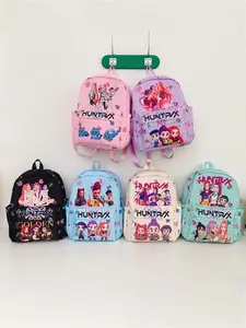 Kpop Demon Hunters Gradient Backpack, Dreamy School Bag, Multi-Layer Student Shoulder Bag, Outdoor Adventure Hiking Pack