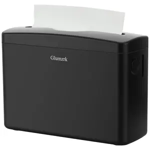 Glumzrk Multifold Paper Towel Dispenser Countertop, Trifold Z-Fold Commercial Bathroom Hand Towel Dispenser, Napkin Dispenser for Home Kitchen ABS Paper Towel Holder, Black