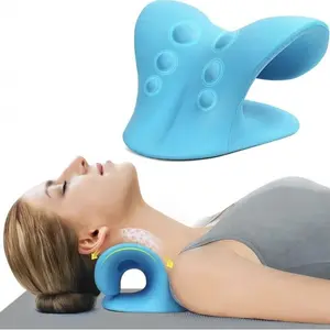 Neck Hump Corrector,Neck Stretcher for PainRelief, Neck and Shoulder Relaxer CervicalTraction Device Pillow for Muscle Relax andTMJ Pain Relief (Blue)