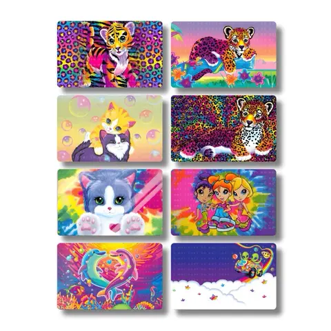 Y2K Inspired Holographic Card Skins - Premium Removable Vinyl Stickers, Water-Resistant, 2 Sizes (Small/Large Chips), No Laminates, Unique Designs, Scratch Protection, DIY Scrapbooking Supplies, Sleek Personalized Style, Make Your Card Stand Out