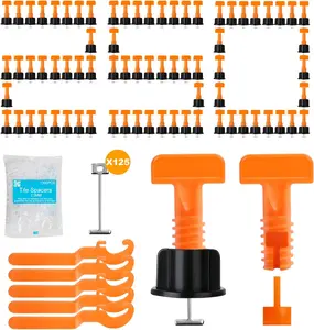 250 count Tile Leveling System Kit, 1/16 Inch  Tile Spacers Leveling System, 5 Wrenches and 125 Steel Wedges 1300 count Tile Levelers for Walls and Floors Installation