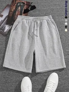 Men's Solid Color Loose Fit Casual Shorts for Summer Grey Menswear shorts for summer