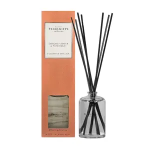 Pecksniff's Classic 200 ml/6.7 fl oz Reed Diffuser Set | Luxurious Gingerflower & Patchouli Fragrance Diffuser Scents for Home and Office