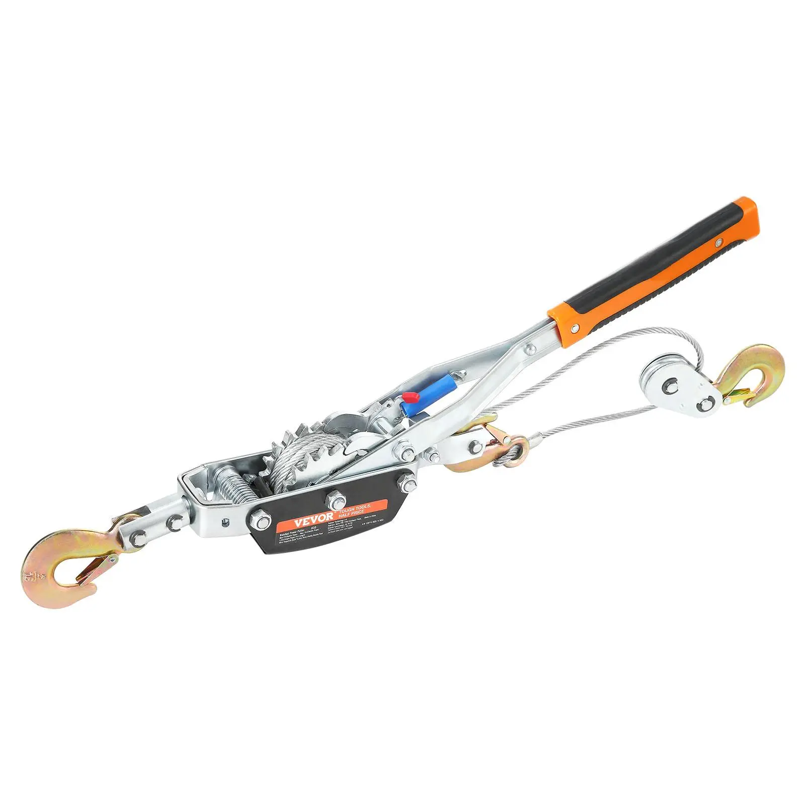 【summerfinds】VEVOR Come Along Winch, 5 Ton (11,023 lbs) Pulling Capacity, 11.5 ft Steel Cable, 3 Hooks, Heavy Duty Ratchet Power Puller Tool with Dual Gears, Automotive Hoist Cable Puller Ideal for Vehicle Rescue