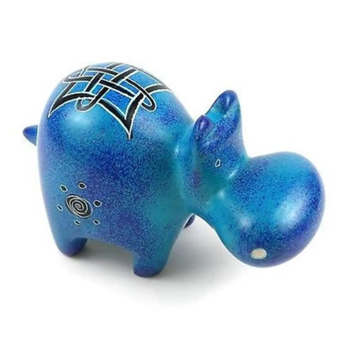 Handcrafted Blue Soapstone Hippo