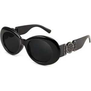 FEISEDY Oval Sunglasses Women RetroTiny Small Face Narrow StyleTrendy Round shades B2969