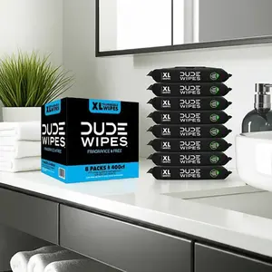 DUDE Wipes XL Flushable Wipes – Extra Large, Unscented, Septic Safe (400 CT & 480 CT)