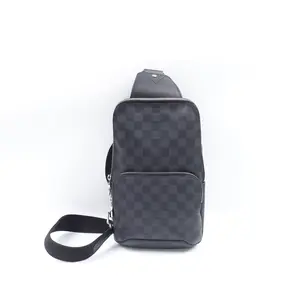 Pre-owned Louis Vuitton canvas Belt Bags Avenue Black Coated Belt Bag T10379698