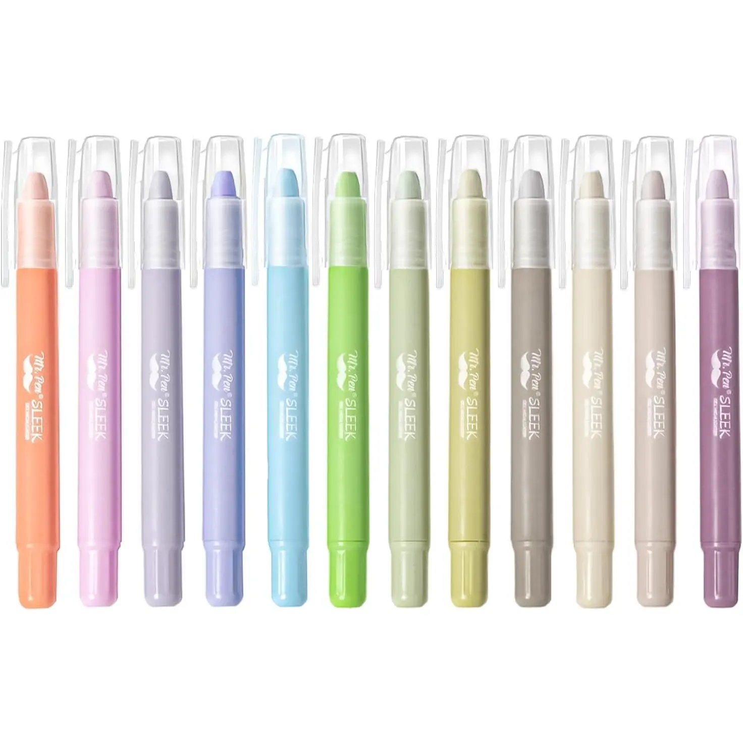 - Gel Highlighter, 12 Pack, Pastel Colors,  Highlighters No Bleed, No Bleed Highlighters