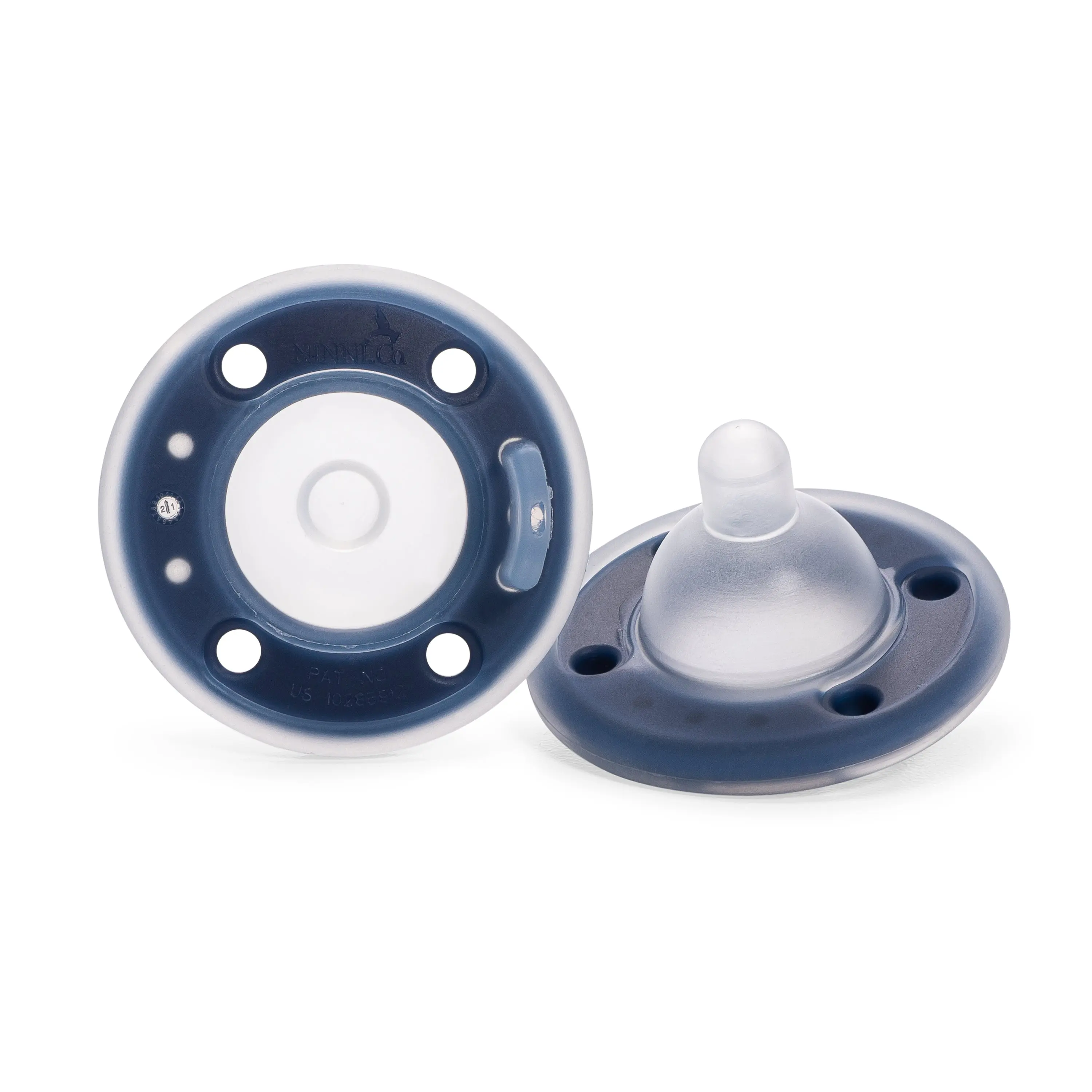 Ninni Co Pacifier Blueberry 2 Pack Soft BPA-Free Silicone Orthodontic Pacifier for Breastfed Babies | 0-24 Months